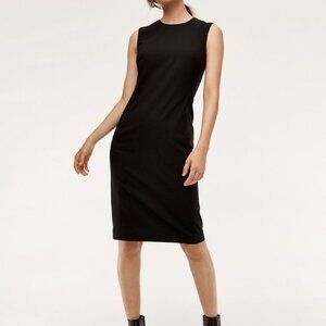 Babaton Classic Black Wool Minimalist Sheath Dress sz 6